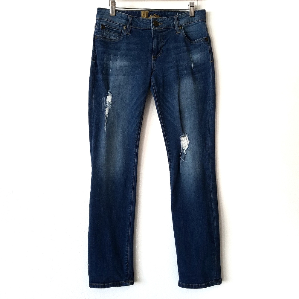 Kut from the Kloth Slim Fit distressed blue jeans